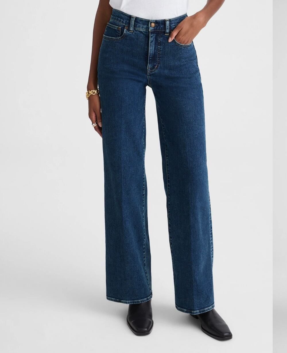 Madewell The Wide Leg Jean Pattison Wash High Rise Super Stretch Denim 31 NW263